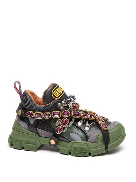 gucci flashtrek removable crystals|Gucci flashtrek green shoes.